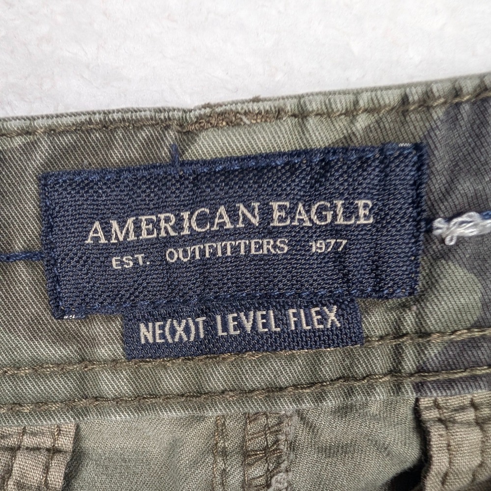 American‎ Eagle Cargo Shorts Mens 28 Green Camo Ne(x)t Level Flex Skater Grunge - Picture 2 of 7